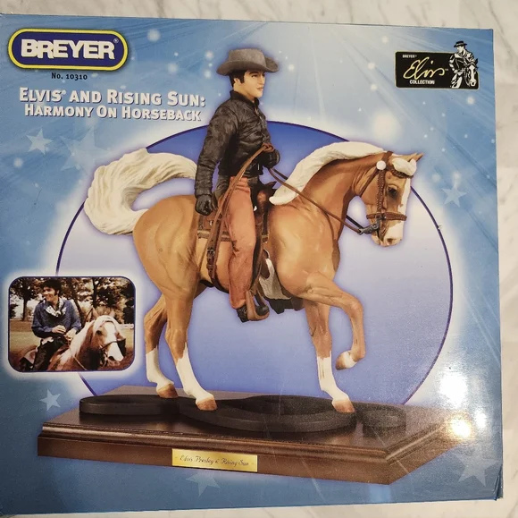 Breyer Elvis and Rising Sun Figurine - Palomino, White Mane